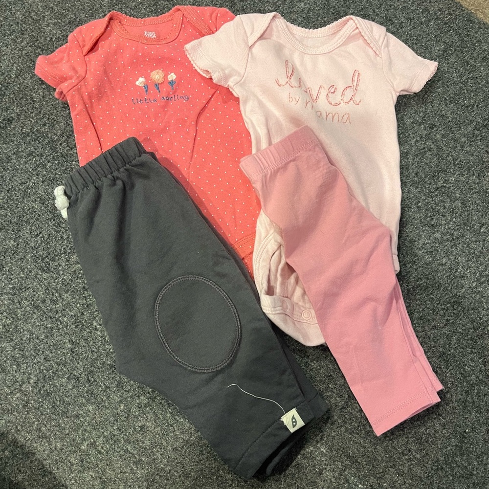 Baby Girl Clothing Set - Pink and Gray